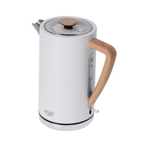 Adler | Kettle | AD 1347w | Electric | 2200 W | 1.5 L | Stainless steel | 360° rotational base | White - 2